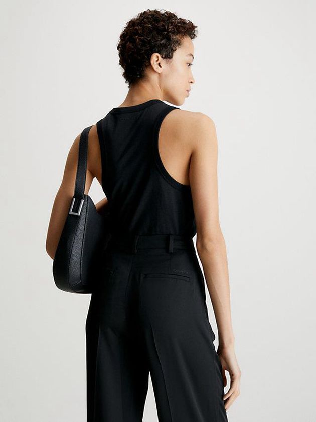 Black Calvin Klein Slim Racerback Tank Women Top | BAUC-82956