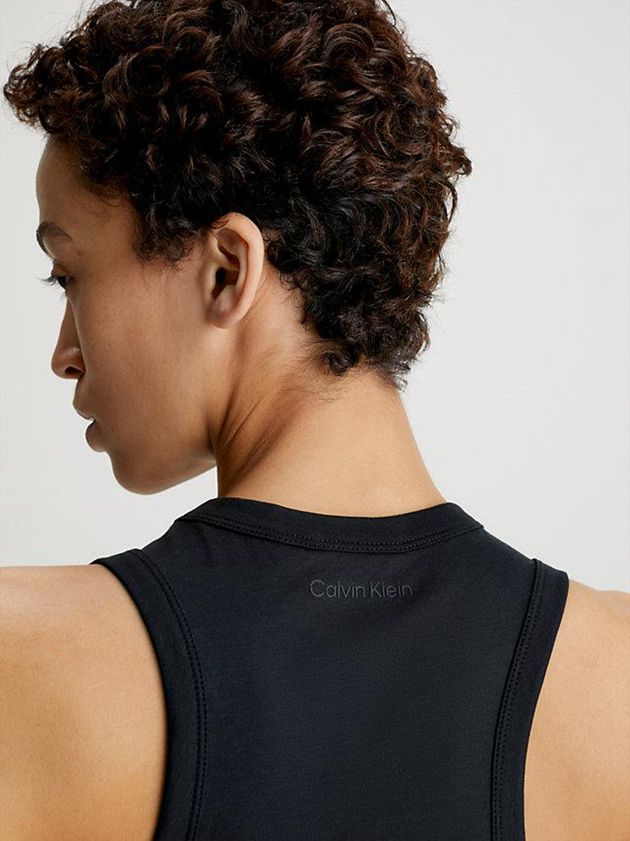 Black Calvin Klein Slim Racerback Tank Women Top | BAUC-82956