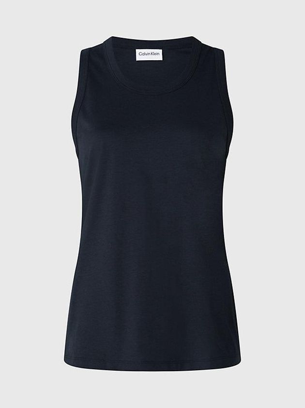 Black Calvin Klein Slim Racerback Tank Women Top | BAUC-82956