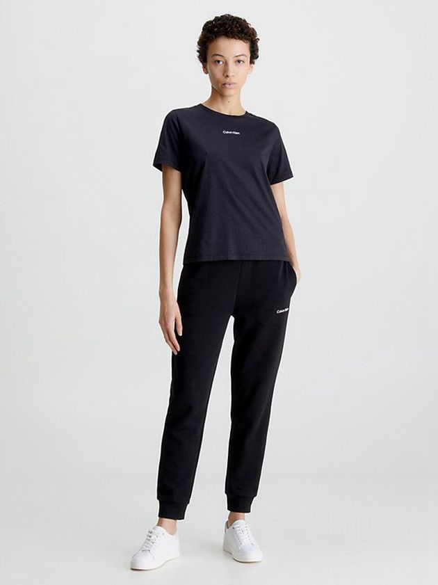 Black Calvin Klein Slim Recycled Polyester Women Joggers | DHEI-57604