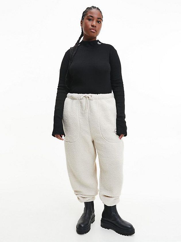 Black Calvin Klein Slim Ribbed Mock Neck Women Top | ZFUB-40582