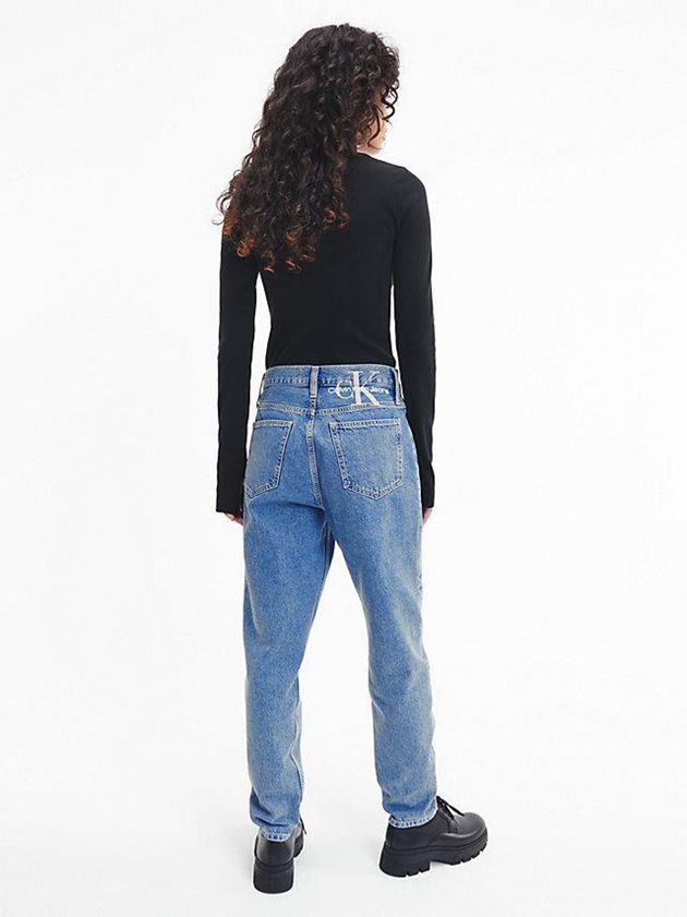 Black Calvin Klein Slim Ribbed Mock Neck Women Top | ZFUB-40582