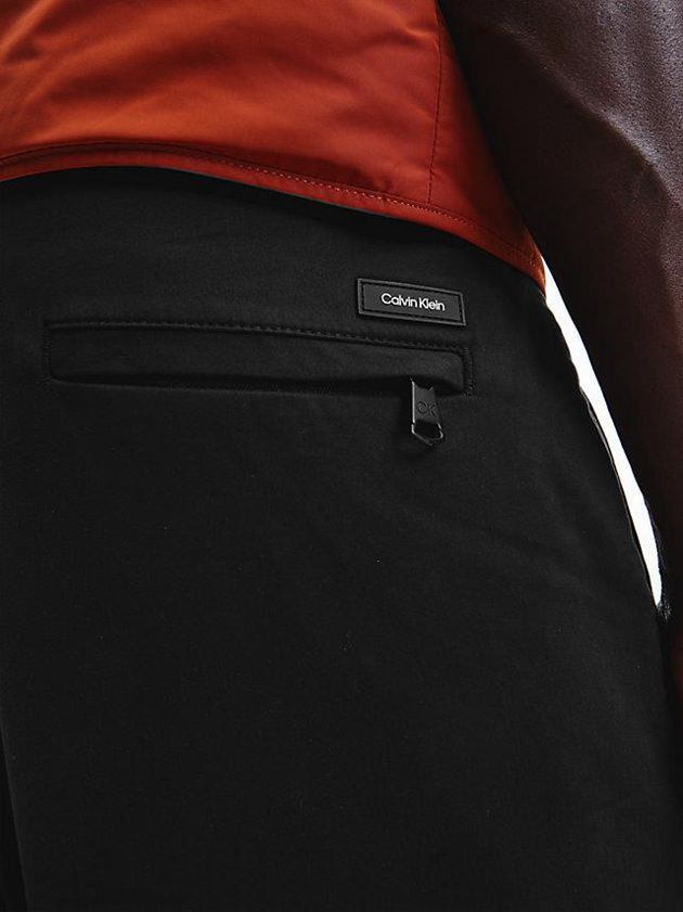 Black Calvin Klein Slim Sateen Men Shorts | TQBW-34968