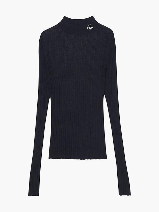 Black Calvin Klein Slim Sheer Knit Jumper Women Sweater | KXMC-34201