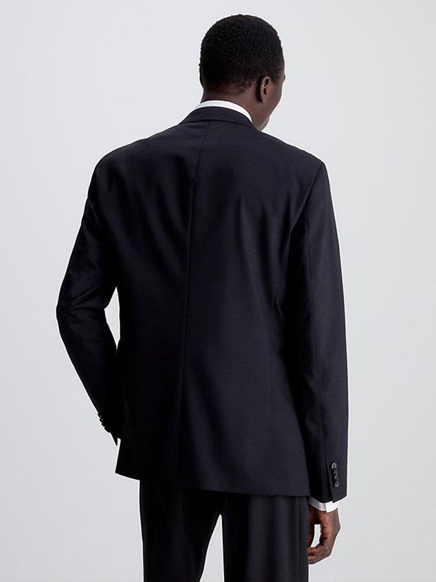 Black Calvin Klein Slim Single-Breasted Wool Stretch Men Blazer | GSPV-05314