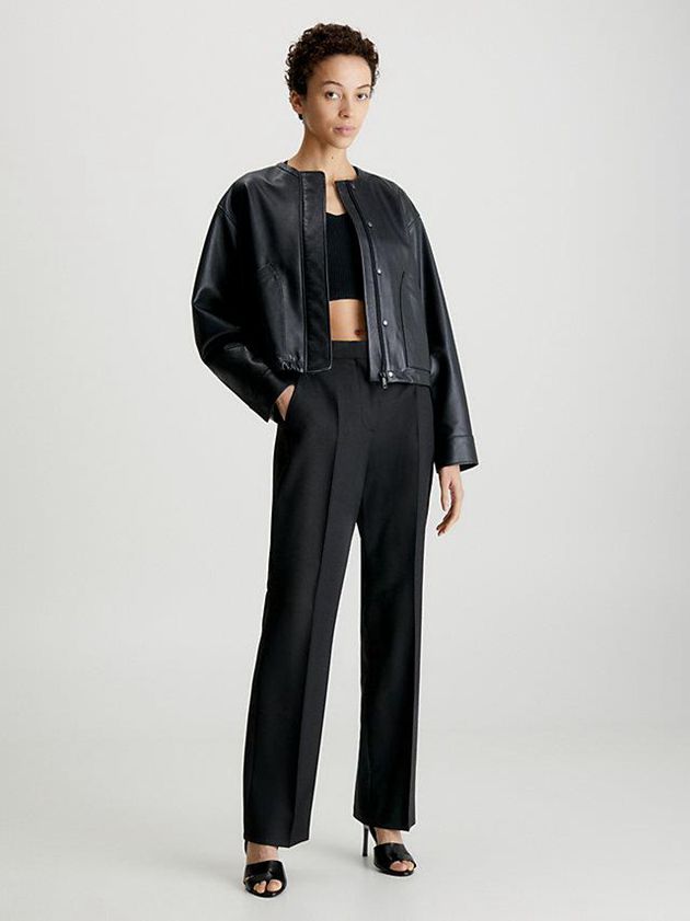 Black Calvin Klein Slim Straight Women Pants | RHCO-81956