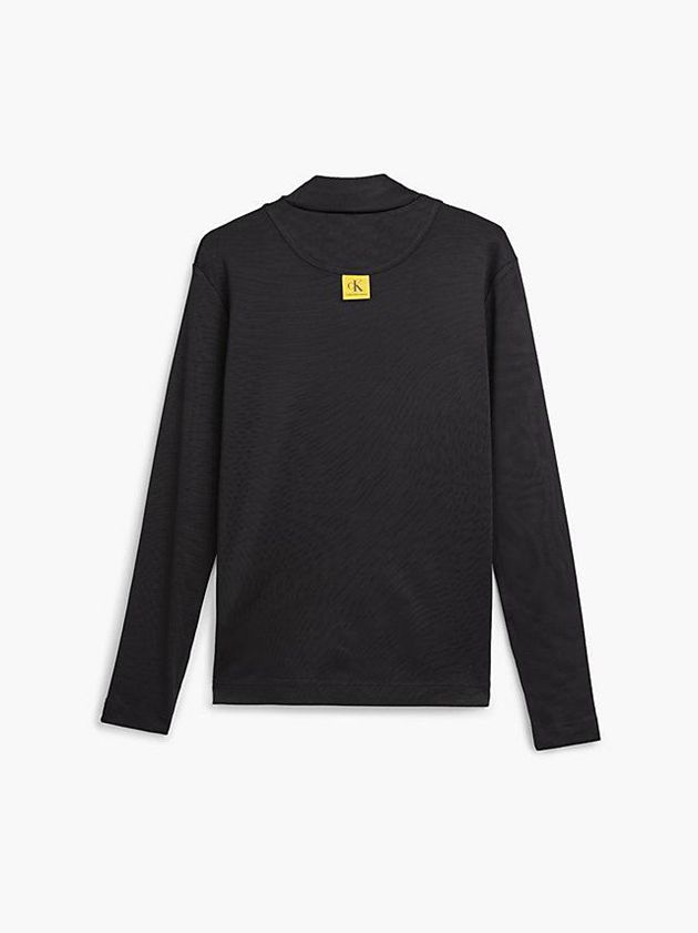 Black Calvin Klein Slim Stretch Long Sleeve Men T-Shirt | KGOX-32579