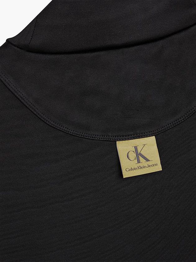 Black Calvin Klein Slim Stretch Long Sleeve Men T-Shirt | KGOX-32579