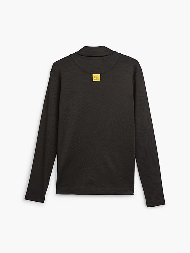 Black Calvin Klein Slim Stretch Long Sleeve Men T-Shirt | KGOX-32579