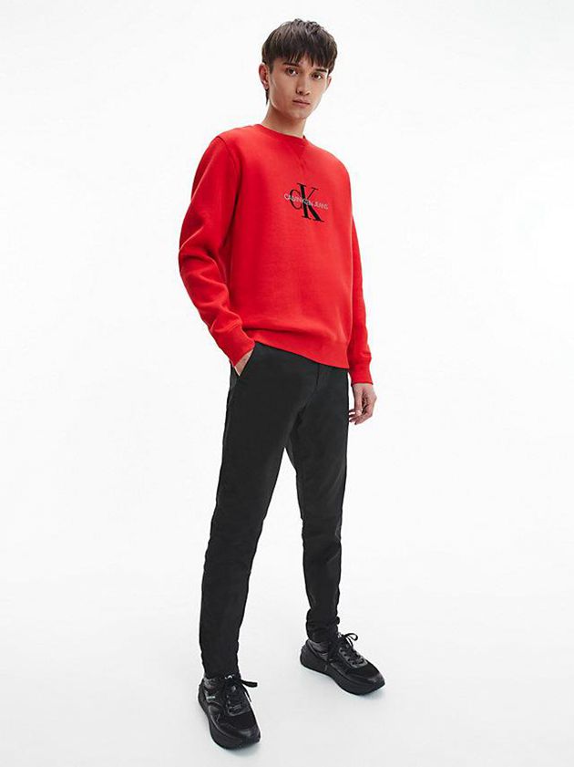Black Calvin Klein Slim Stretch Twill Chinos Men Pants | XJRN-21495
