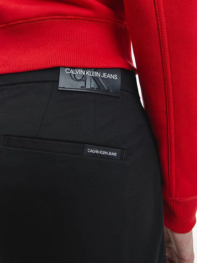 Black Calvin Klein Slim Stretch Twill Chinos Men Pants | XJRN-21495