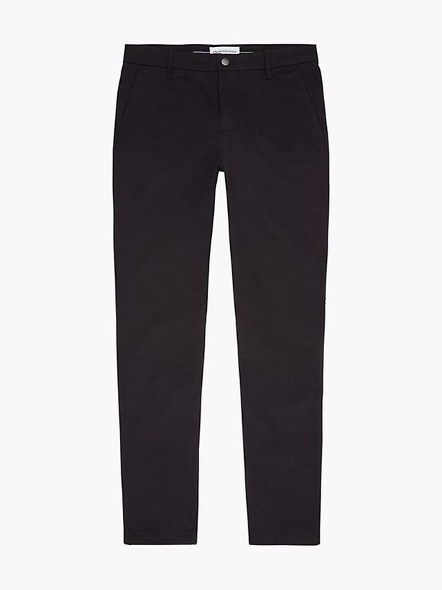 Black Calvin Klein Slim Stretch Twill Chinos Men Pants | XJRN-21495