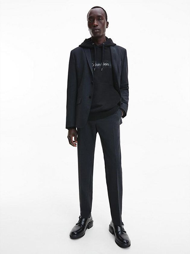 Black Calvin Klein Slim Two Tone Men Pants | QVZE-42036