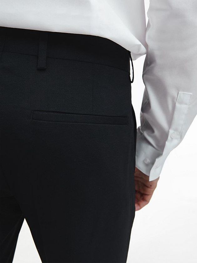 Black Calvin Klein Slim Wool Stretch Suit Men Pants | PNGH-72641