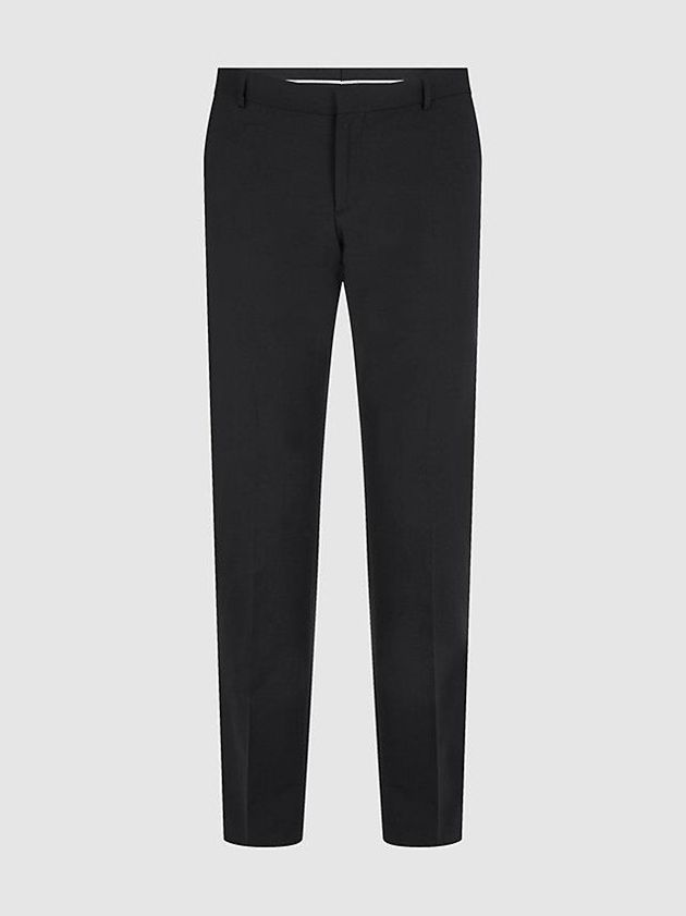 Black Calvin Klein Slim Wool Stretch Suit Men Pants | PNGH-72641