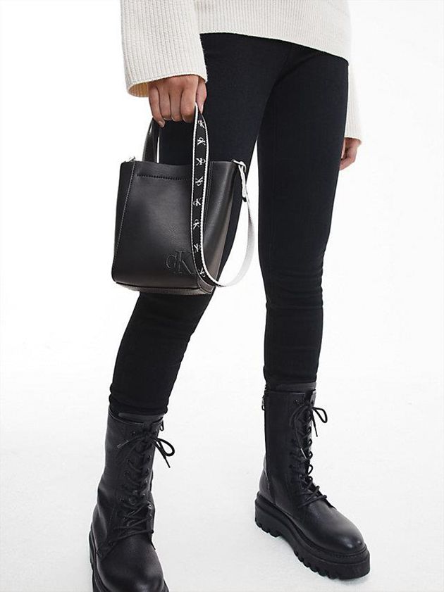 Black Calvin Klein Small Recycled Tote Women Bags | FXRL-25748
