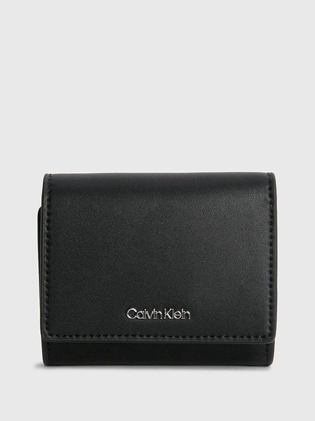 Black Calvin Klein Small Recycled Trifold Women Wallet | AFVL-20731