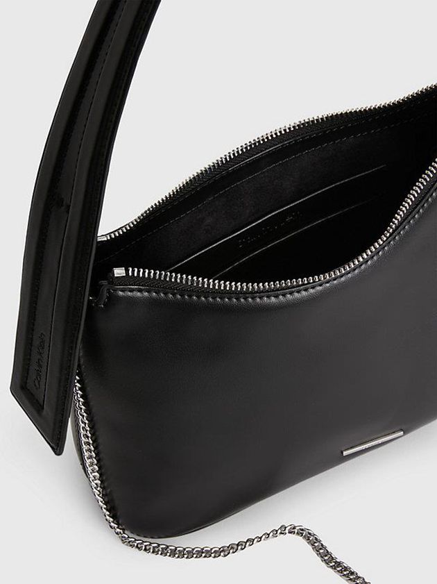 Black Calvin Klein Small Vegan Leather Shoulder Women Bags | YCBP-19875