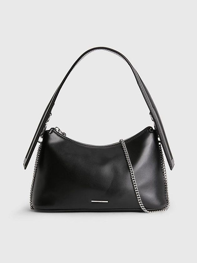 Black Calvin Klein Small Vegan Leather Shoulder Women Bags | YCBP-19875