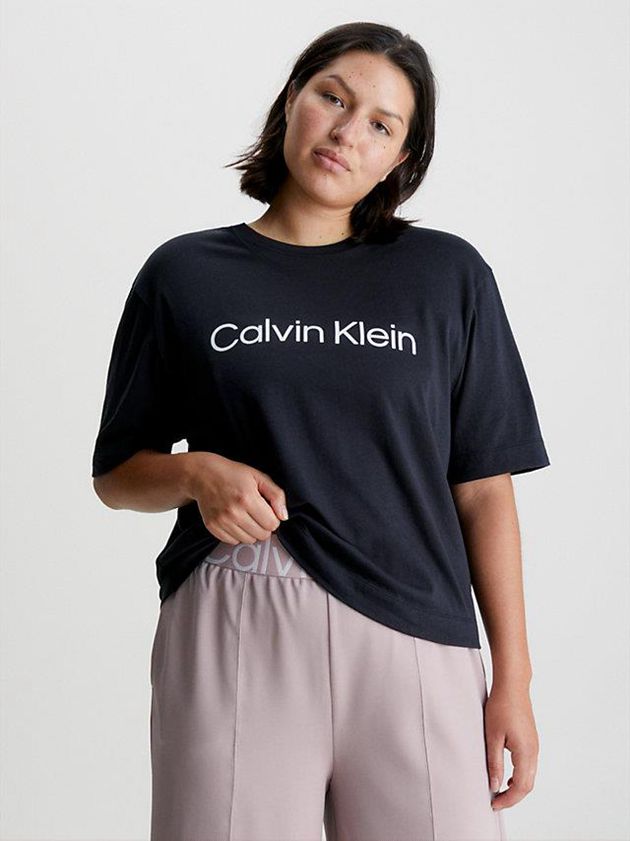 Black Calvin Klein Soft Gym Women T-Shirt | CAUE-68547