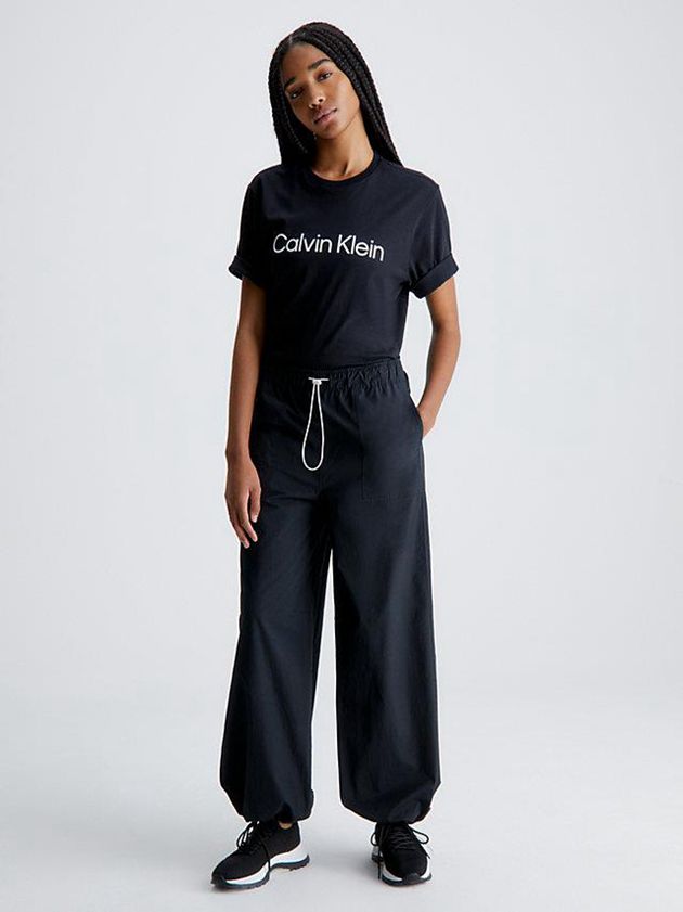 Black Calvin Klein Soft Gym Women T-Shirt | CAUE-68547