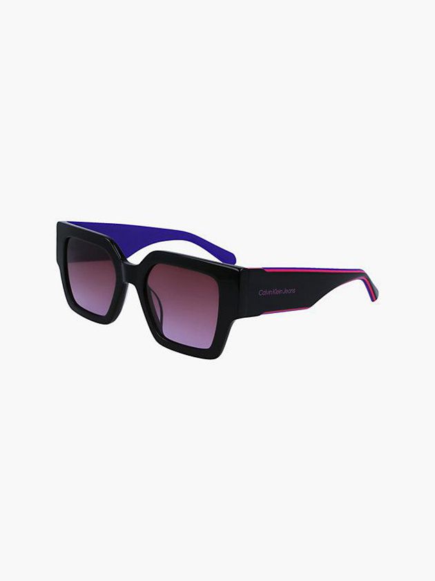 Black Calvin Klein Square Women Sunglasses | MOBW-41896