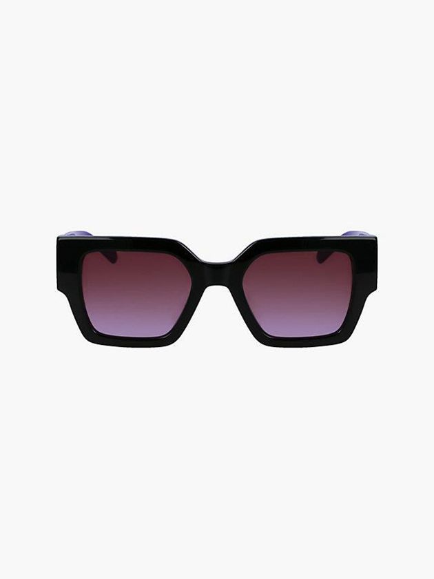 Black Calvin Klein Square Women Sunglasses | MOBW-41896