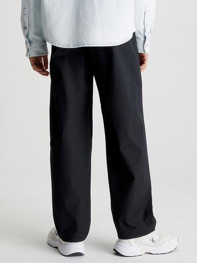 Black Calvin Klein Straight Belted Utility Chinos Men Pants | YQEP-43907
