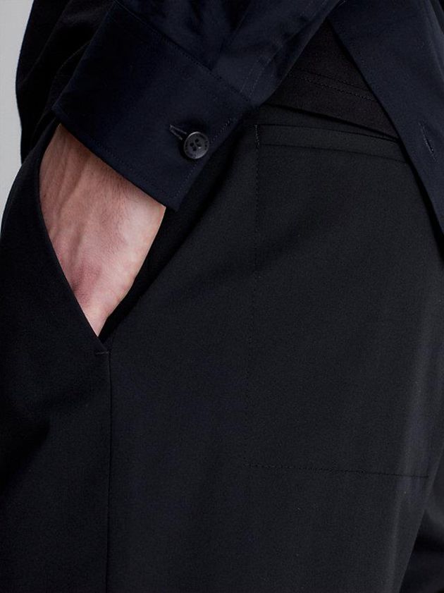 Black Calvin Klein Straight Wool Blend Men Pants | JZXR-84703