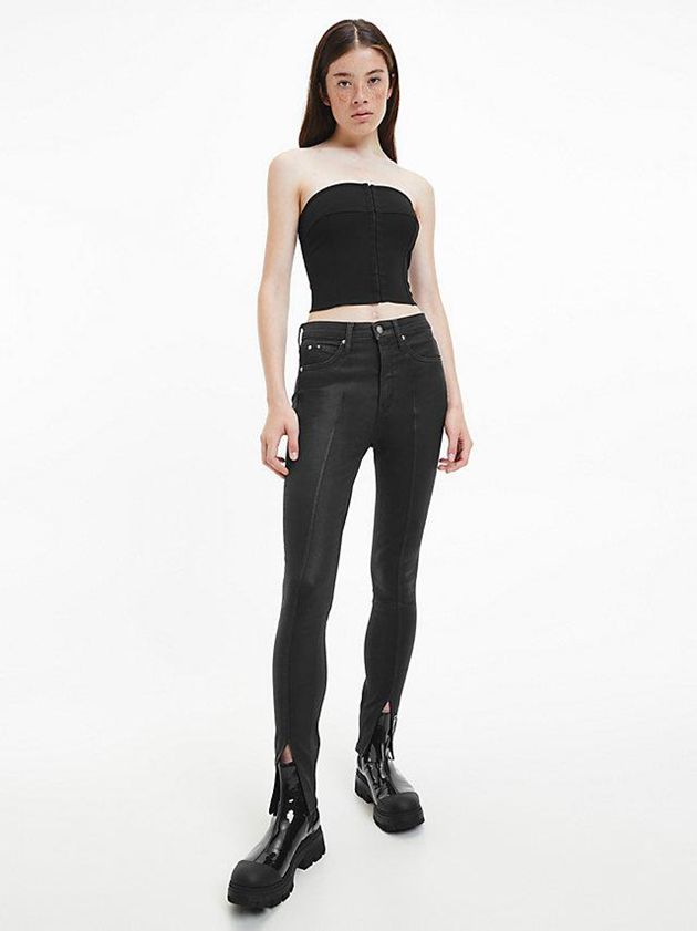 Black Calvin Klein Strapless Bustier Women Top | JZUB-34287