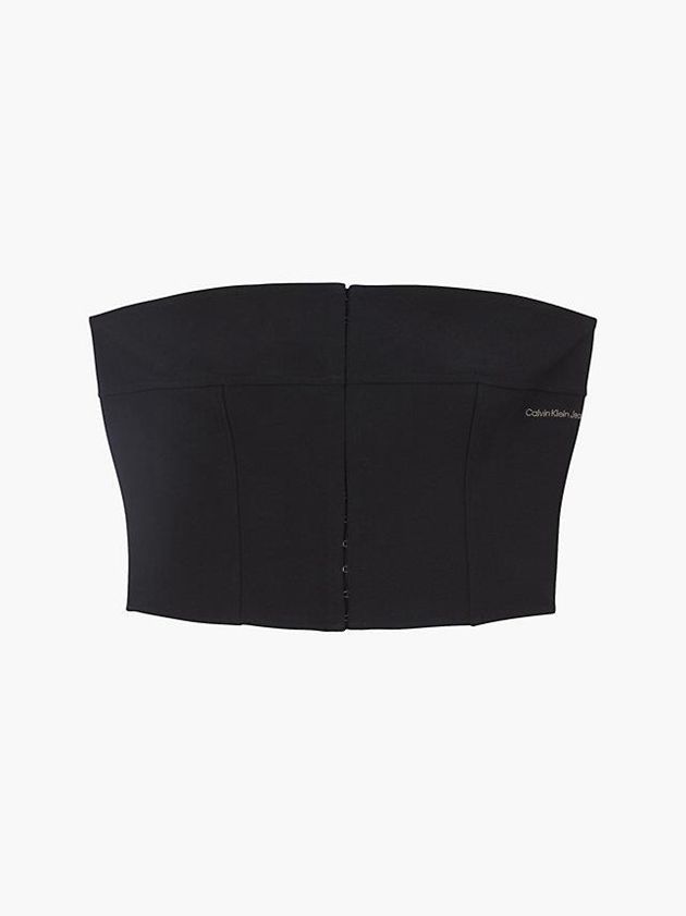 Black Calvin Klein Strapless Bustier Women Top | JZUB-34287