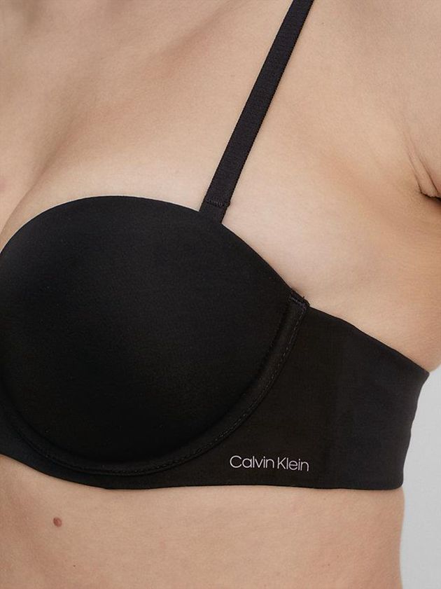 Black Calvin Klein Strapless Women Bra | ZFKX-52084