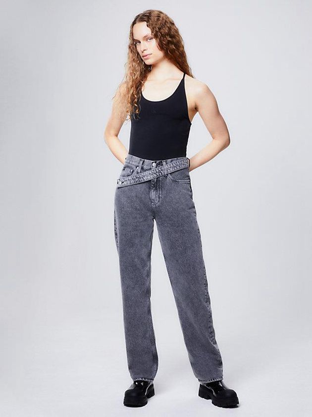 Black Calvin Klein Strappy Open Back Women Bodysuit | SJNH-19457