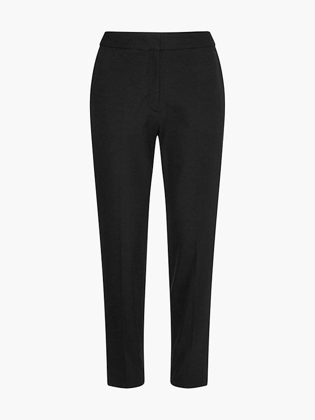 Black Calvin Klein Stretch Gabardine Cigarette Women Pants | PAVZ-73645