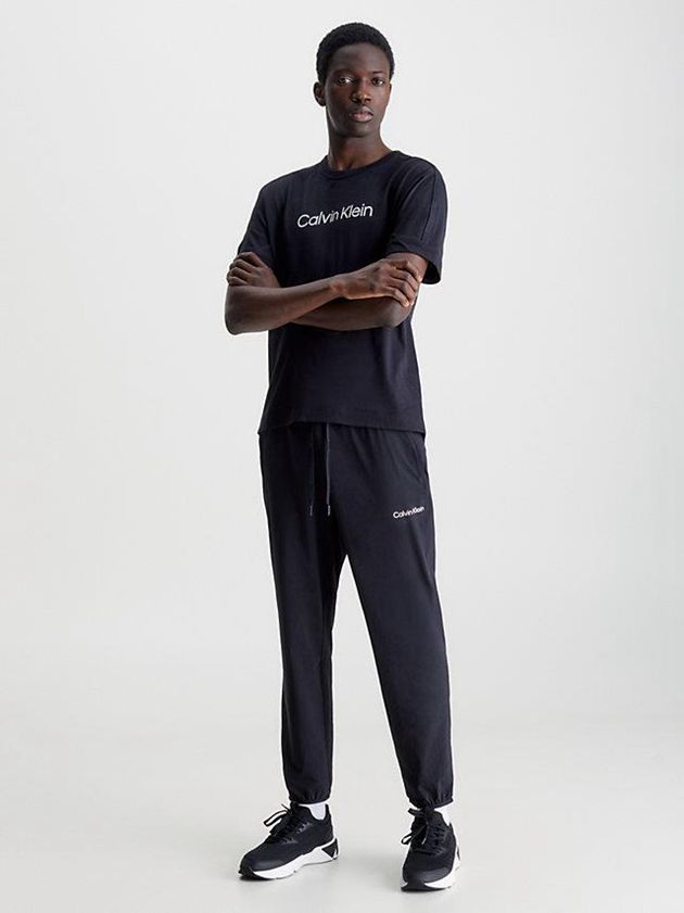 Black Calvin Klein Stretch Men Joggers | DUKG-57614