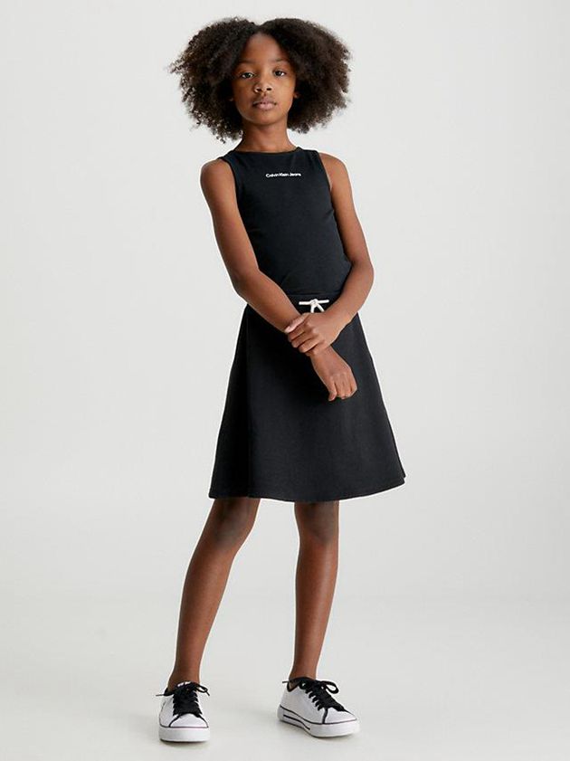 Black Calvin Klein Stretch Terry Flared Girls's Skirt | BJNF-95102