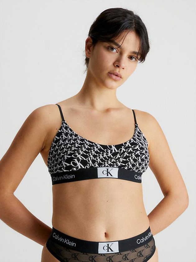 Black Calvin Klein String - Ck96 Women Bra | KQYM-86417