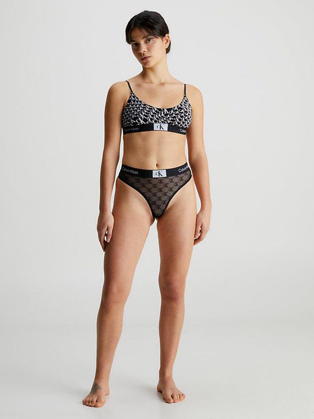 Black Calvin Klein String - Ck96 Women Bra | KQYM-86417