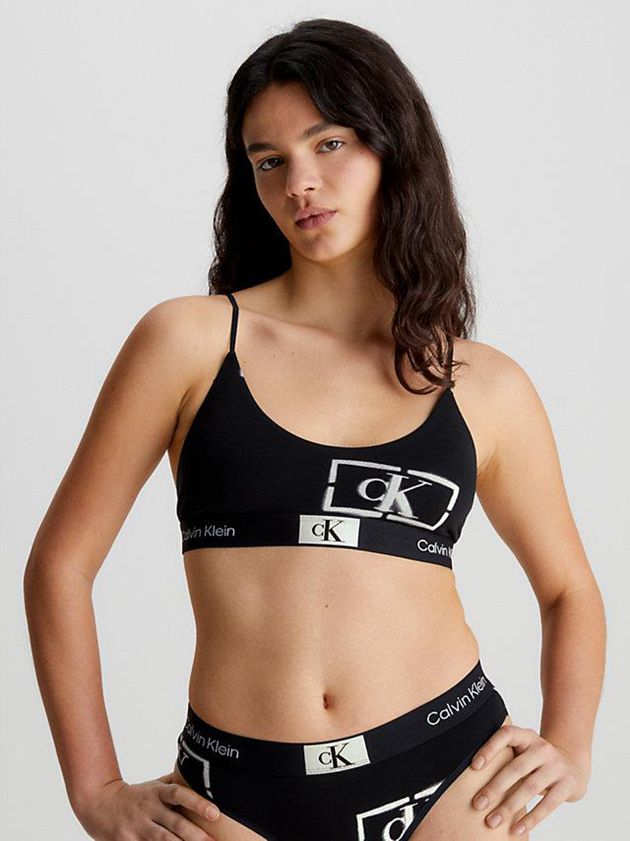 Black Calvin Klein String - Ck96 Women Bra | STZG-41690