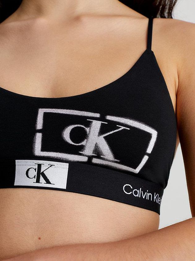 Black Calvin Klein String - Ck96 Women Bra | STZG-41690