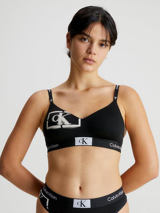 Black Calvin Klein String - Ck96 Women Bra | KQHP-23471