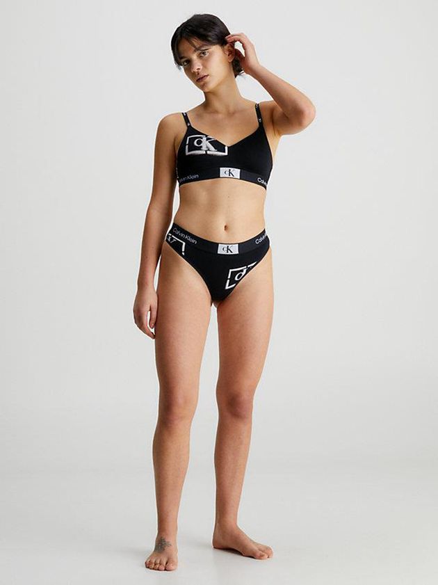 Black Calvin Klein String - Ck96 Women Bra | KQHP-23471