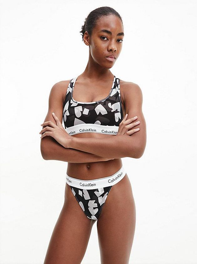 Black Calvin Klein String - Modern V-Day Women Thong | PDYL-07369