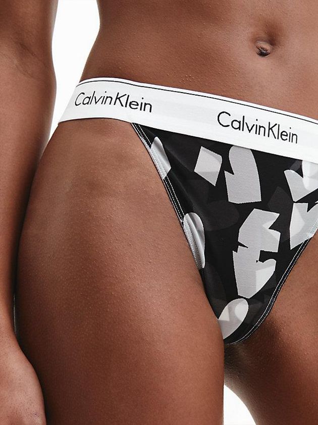 Black Calvin Klein String - Modern V-Day Women Thong | PDYL-07369