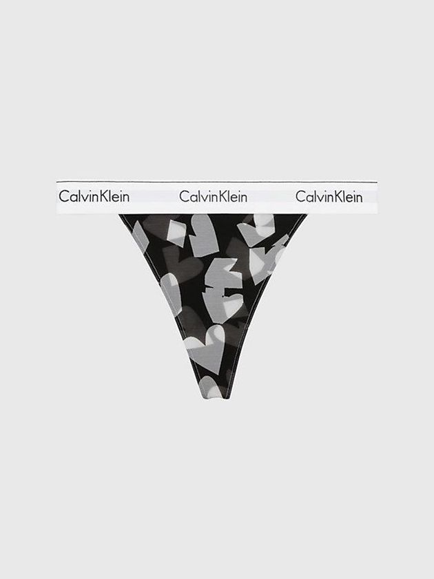 Black Calvin Klein String - Modern V-Day Women Thong | PDYL-07369