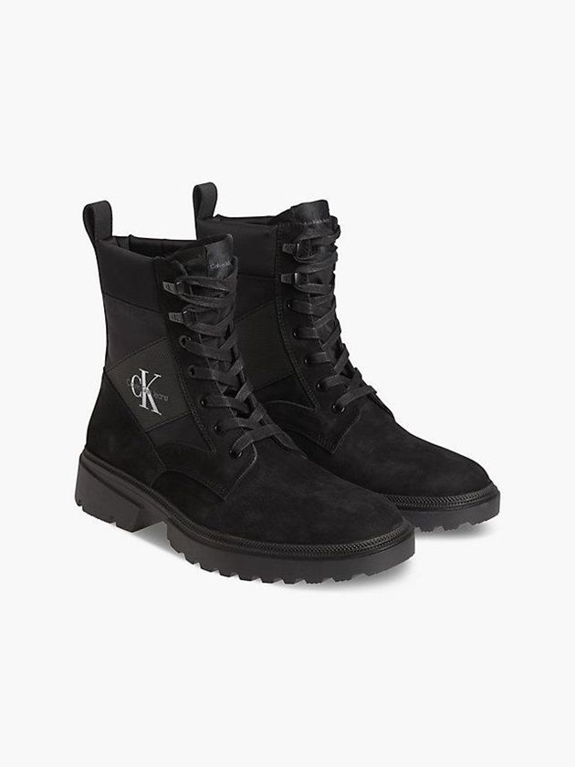 Black Calvin Klein Suede Chunky Men Boots | QDJT-78924