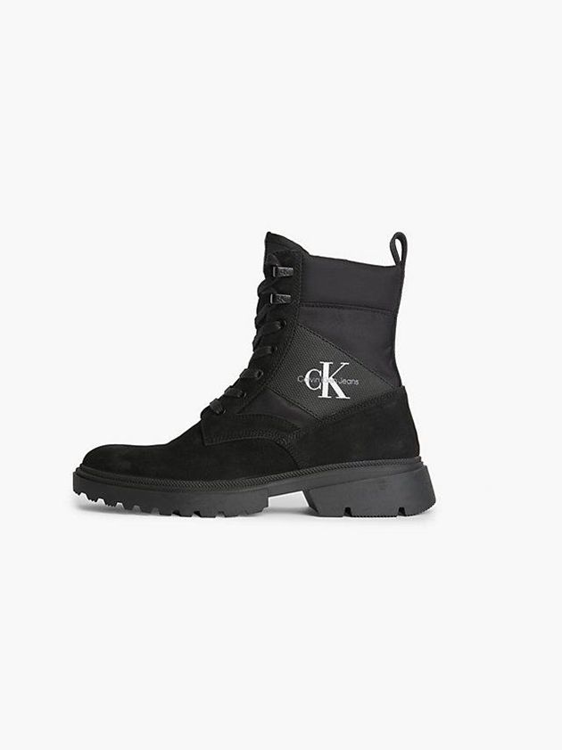Black Calvin Klein Suede Chunky Men Boots | QDJT-78924