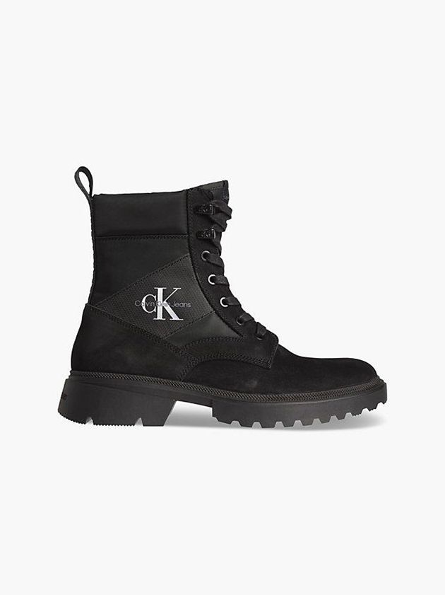 Black Calvin Klein Suede Chunky Men Boots | QDJT-78924