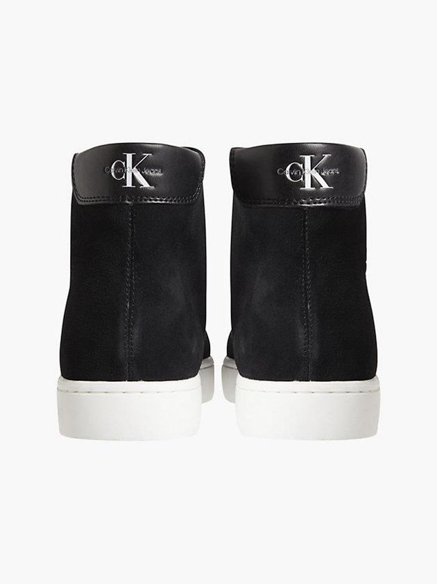 Black Calvin Klein Suede High-Top Men Sneakers | VWGQ-43018