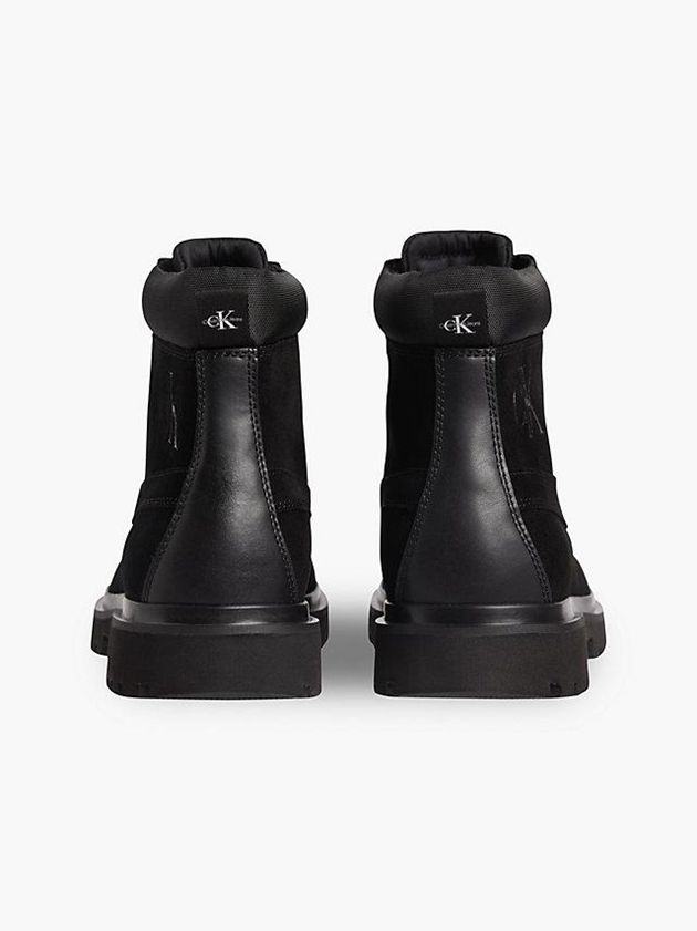 Black Calvin Klein Suede Men Boots | LAJC-49860